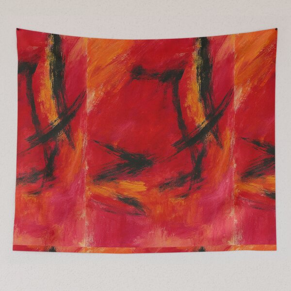 Item preview, Bold Red Abstract Art Print – Expressionist Wall Decor designed and sold by weirdfishes123.