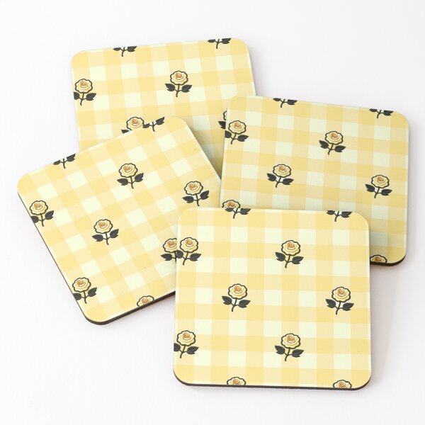 Item preview, Butter Yellow Gingham Roses Pattern designed and sold by SilverPegasus.