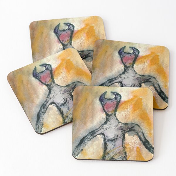 Item preview, Nyarlathotep Petroglyph – Surreal Lovecraftian Cave Horror Watercolor	 designed and sold by Victor Shadehorn.