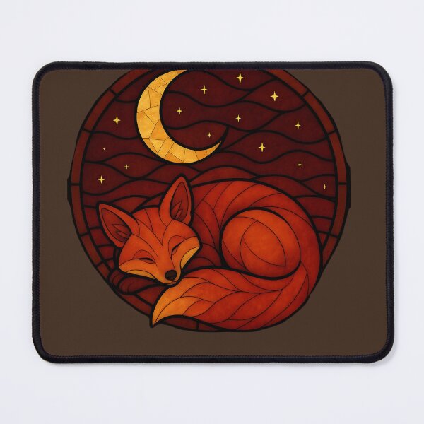 Item preview, Warm Stained Glass Sleeping Fox Design designed and sold by AetherLightArt.