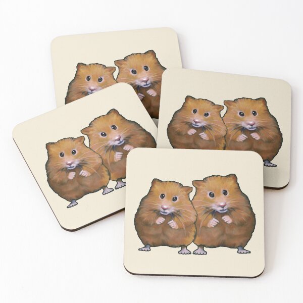 Item preview, Hamster Couple Cute Whimsical Art Two Hamsters designed and sold by JoyfulWhimsy.