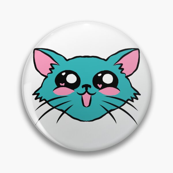 Item preview, Kawaii Cat Face: Blushing Sodalite - Shiny Mode  designed and sold by NerdyChibi.