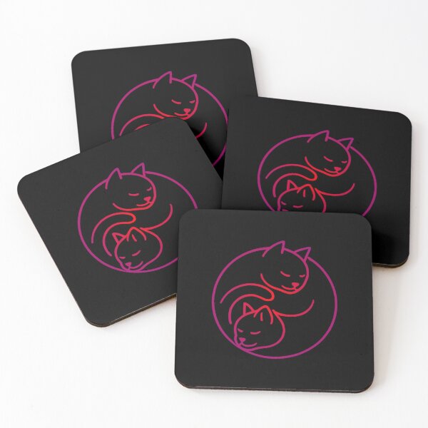 Item preview, Yin Yang Cats - Gradient Balance Art Print designed and sold by OnPointOutfits.