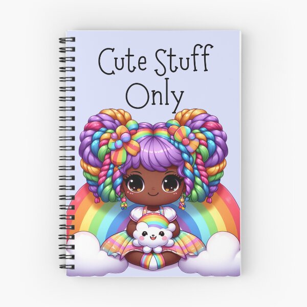 Item preview, Cute Stuff Only –Blue Kawaii Rainbow Chibi Girl Notebook for Notes, Doodles & Happy Vibes designed and sold by Pandi-makes.