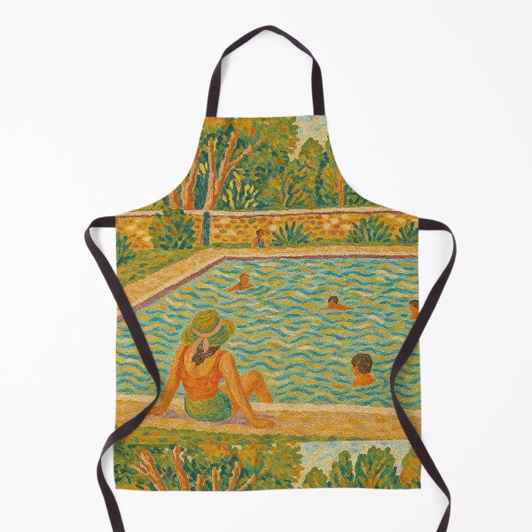 Item preview, Vintage Pool Party Scene – Retro Summer Day Painting designed and sold by weirdfishes123.