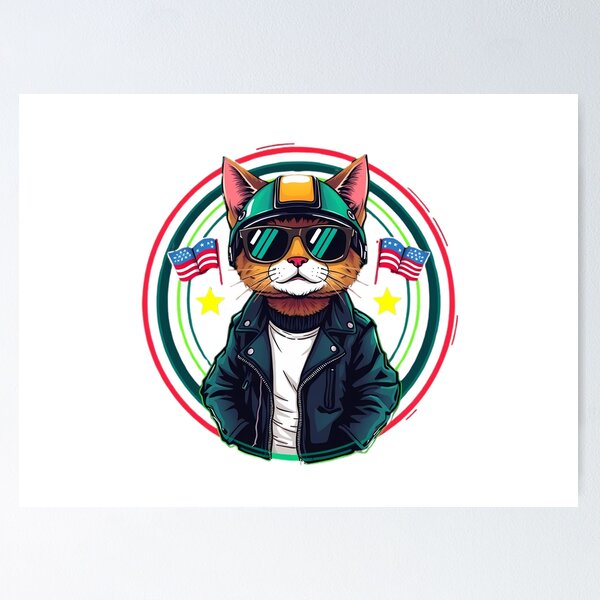 Item preview, Cat Wearing Jacket Celebrating the Independence Day designed and sold by YvaineDesign.