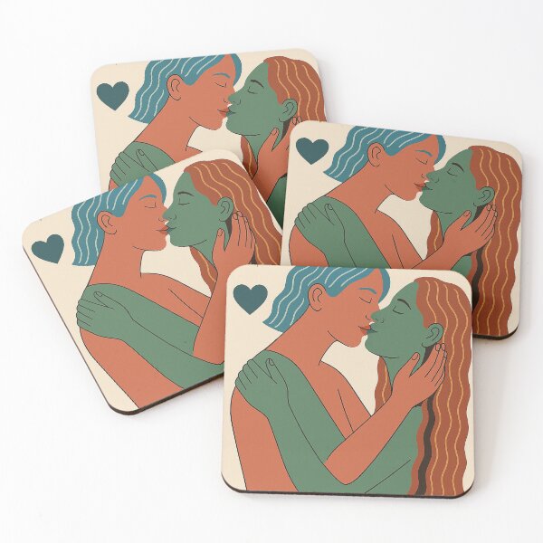 Item preview, Lovers Kiss Minimalist Art – Modern Romantic Couple Illustration designed and sold by weirdfishes123.