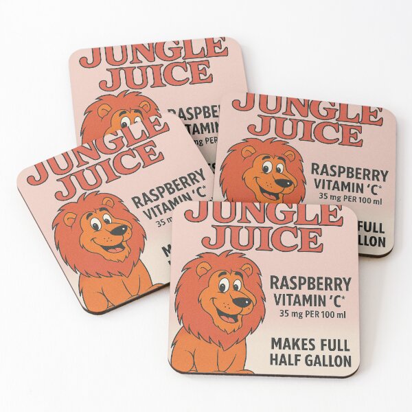 Item preview, Funny Jungle Juice Party Label – Retro Cartoon Lion Print designed and sold by weirdfishes123.