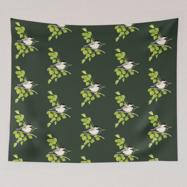 Item preview, Watercolor Chickadee Bird in Poplar Tree designed and sold by countrymouse.