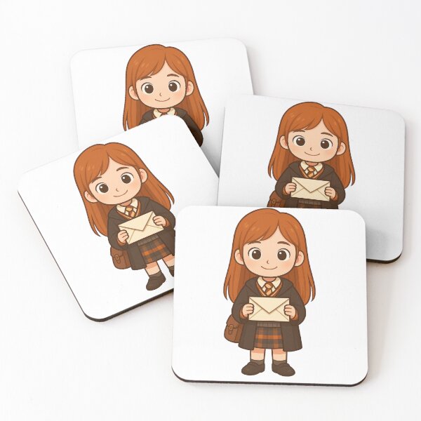 Item preview, Chibi Wizard Girl with Magic Letter - Cute Cartoon School Uniform Design designed and sold by Greemo03.