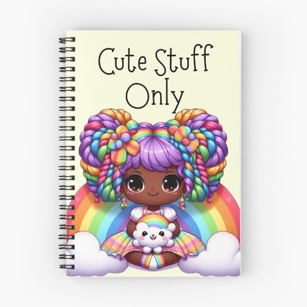 Item preview, Cute Stuff Only – Yellow Kawaii Rainbow Chibi Girl Notebook for Notes, Doodles & Happy Vibes designed and sold by Pandi-makes.