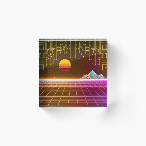 Item preview, Vaporwave Sunset Grid designed and sold by E20STUDIO.