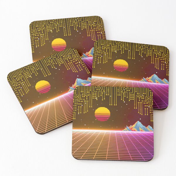 Item preview, Vaporwave Sunset Grid designed and sold by E20STUDIO.