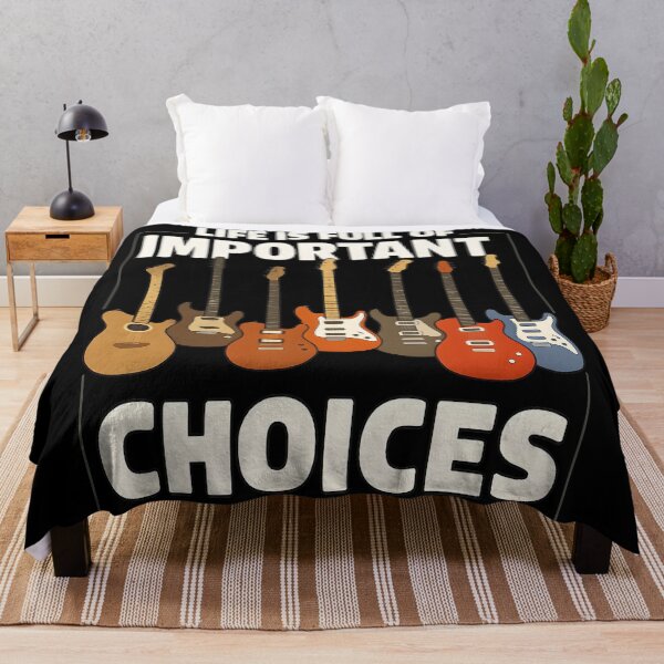 Item preview, Funny Guitar Shirt Life Is Full Of Important Choices For Music Lovers & Rock Fans designed and sold by DrawHandArt.