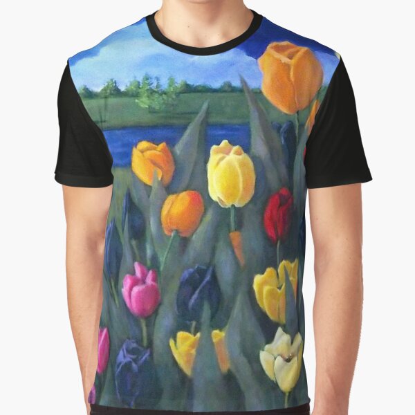 Item preview, Dutch Tulips, Hand Painted Flowers, Holland, Windmill, Painting, Art designed and sold by JoyfulWhimsy.