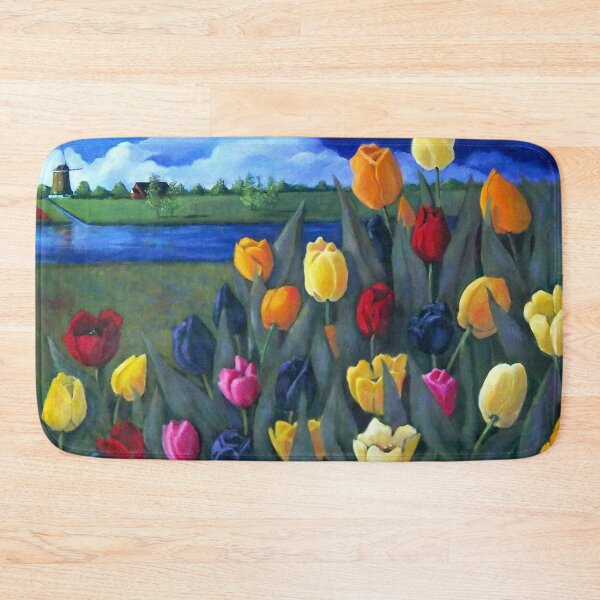 Item preview, Dutch Tulips, Hand Painted Flowers, Holland, Windmill, Painting, Art designed and sold by JoyfulWhimsy.