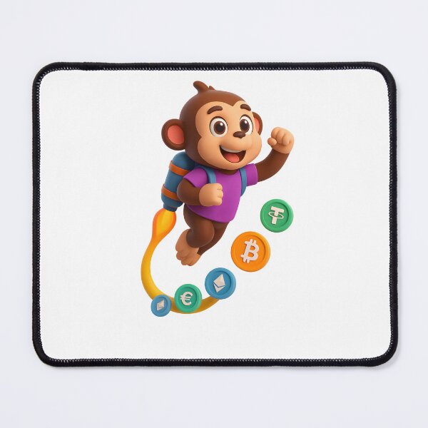 Item preview, Crypto Jetpack Monkey – 3D Cartoon Rocket Design designed and sold by WolfPixelRo.
