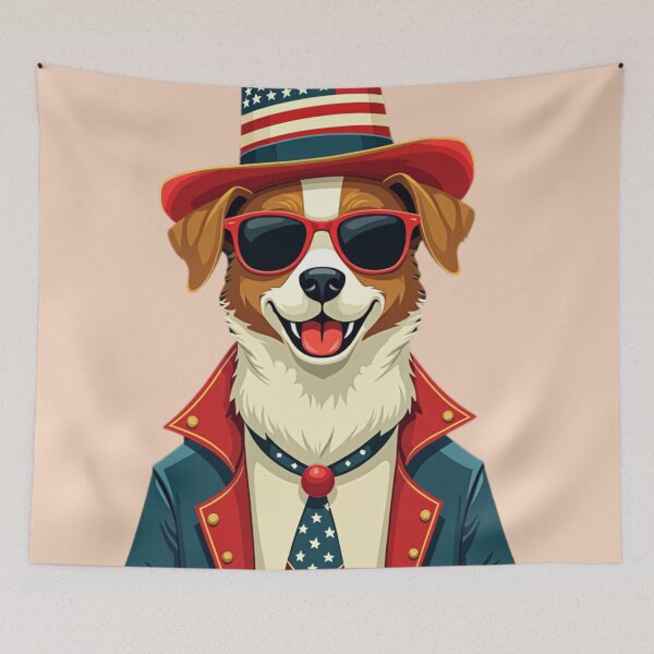 Item preview, Stylish Dog Wearing Jacket Celebrating the Independence Day designed and sold by YvaineDesign.