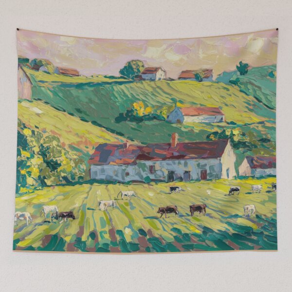 Item preview, Normandy Diary Farmhouse | Charming French Landscape | Post- Impressionist  designed and sold by CARRAANN.