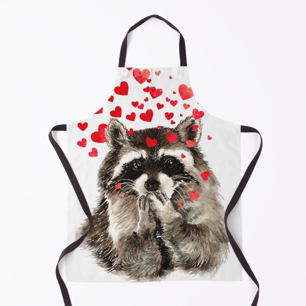 Item preview, Cute Watercolor Raccoon Blowing Kisses & Hearts designed and sold by countrymouse.