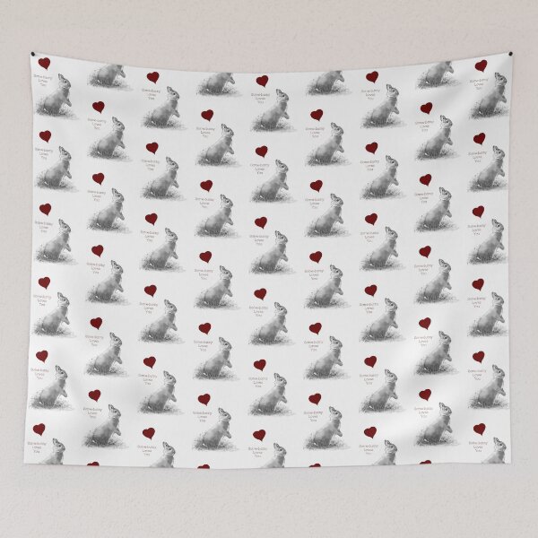 Item preview, Some Bunny Loves You, Cute Bunny, Pun, Red Heart, Pencil Art designed and sold by JoyfulWhimsy.