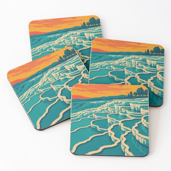 Item preview, Digital Retro Pop Art Travel Poster of Pamukkale | Vibrant Thermal Pools Scene | Turkish Landmark in Bold Colors | Vintage Travel Aesthetic | Funky Geothermal Wonder Design designed and sold by PaintedPixels01.