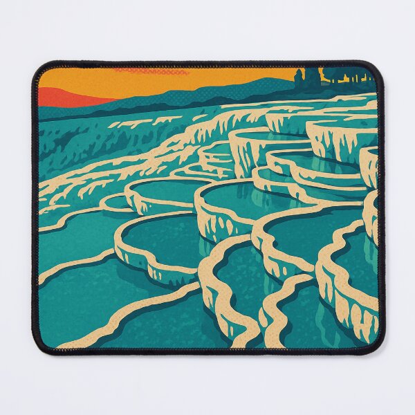 Item preview, Digital Retro Pop Art Travel Poster of Pamukkale | Vibrant Thermal Pools Scene | Turkish Landmark in Bold Colors | Vintage Travel Aesthetic | Funky Geothermal Wonder Design designed and sold by PaintedPixels01.