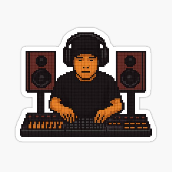 Item preview, Pixel Art DJ Retro 8-bit Music Producer Gaming Aesthetic designed and sold by Resonance Frequency.