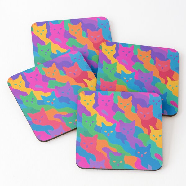 Item preview, Colorful camouflage cat pattern designed and sold by PixelForge.com.de.