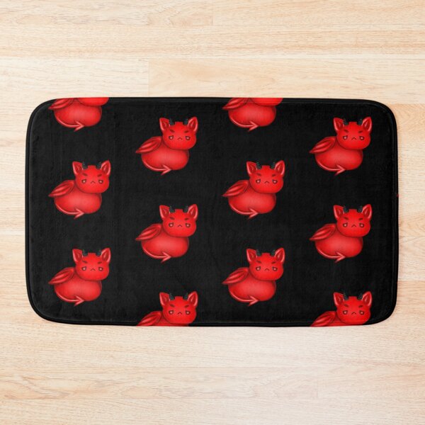 Item preview, A scary and angry Halloween devil cat in red with horns and glowing eyes designed and sold by katecheerycake.