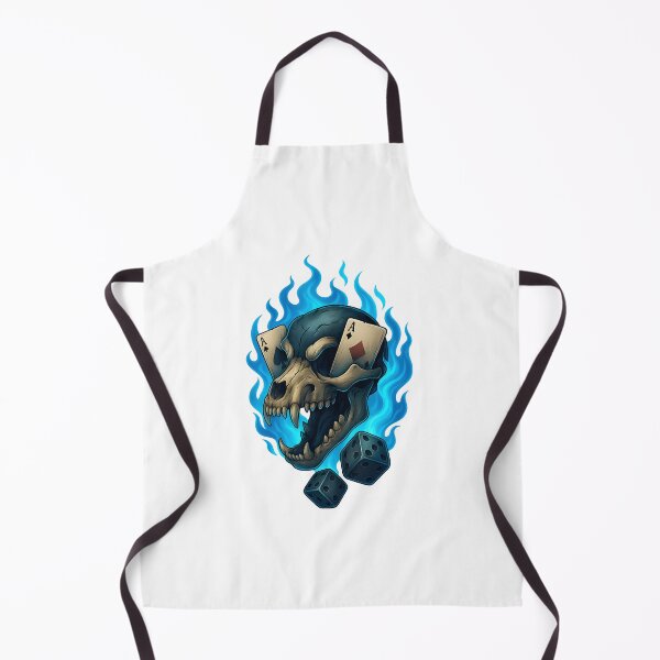Item preview, 3D Wolf Skull with Burning Cards and Blue Flames – Savage Gamble Design designed and sold by WolfPixelRo.
