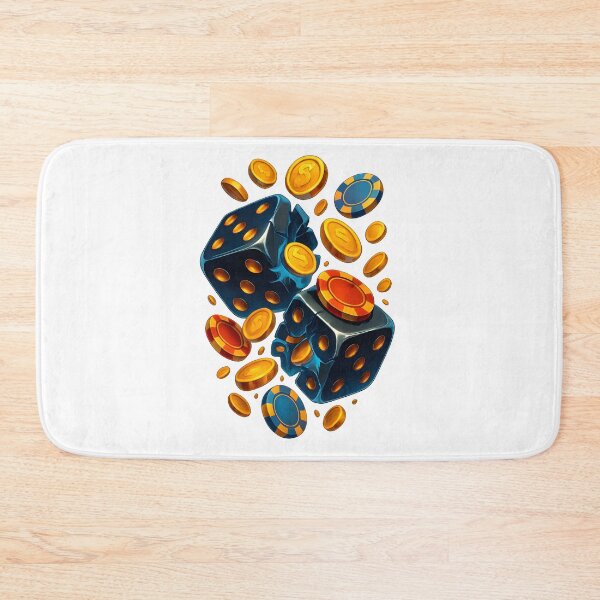 Item preview, Cracked Dice with Gold Coins and Poker Chips – 3D Casino Explosion Design designed and sold by WolfPixelRo.
