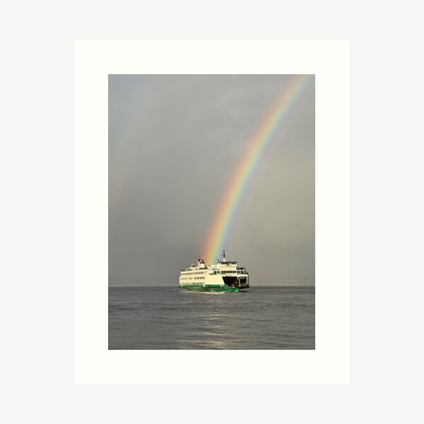 Aperçu de l'œuvre Un ferry et un arc-en-ciel créée et vendue par rstewartstudio.
