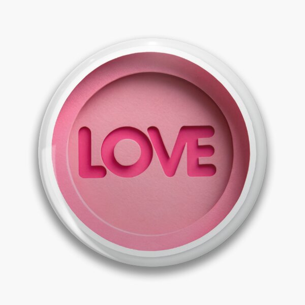 Item preview, A paper cut out of a pink circle with the word love on it  designed and sold by elkuni.