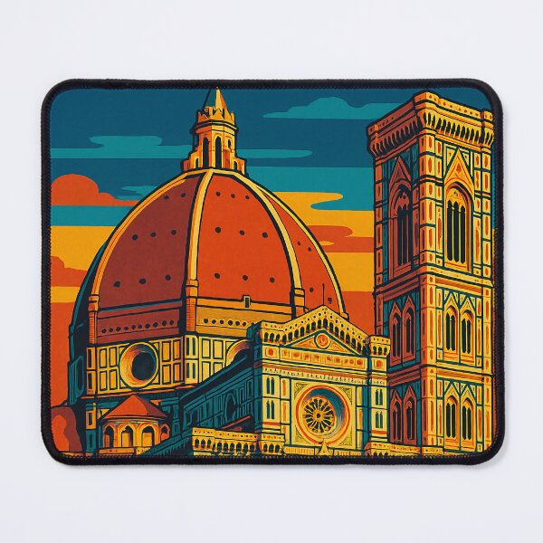 Item preview, Digital Retro Pop Art Poster of Florence | Vibrant Italian Cityscape Illustration | Vintage Travel Aesthetic | Colorful Tuscan Landmark Design | Artistic Tribute to Florence designed and sold by PaintedPixels01.