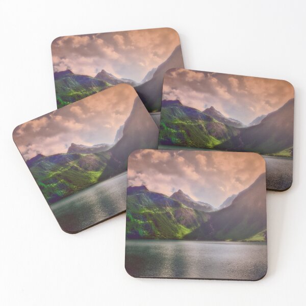 Item preview, Colored lakescape with mountains designed and sold by Roberto Pagani.