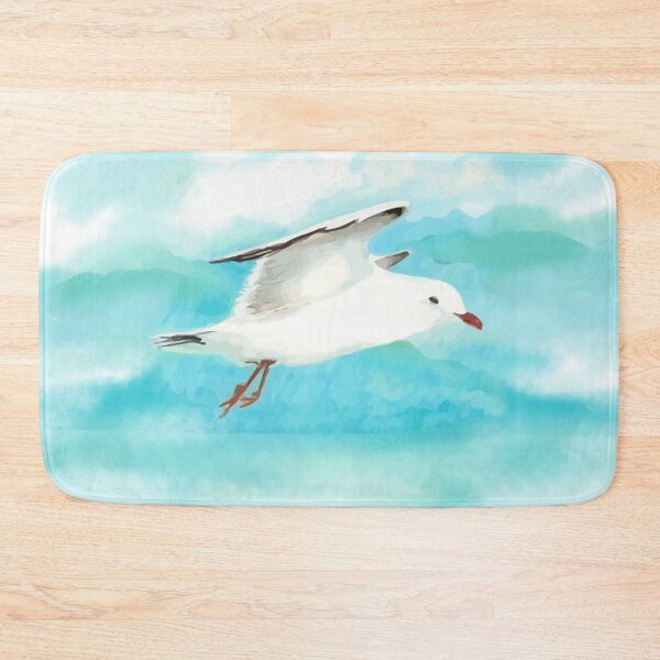 Item preview, Watercolor Seagull in Rain at Lake designed and sold by countrymouse.