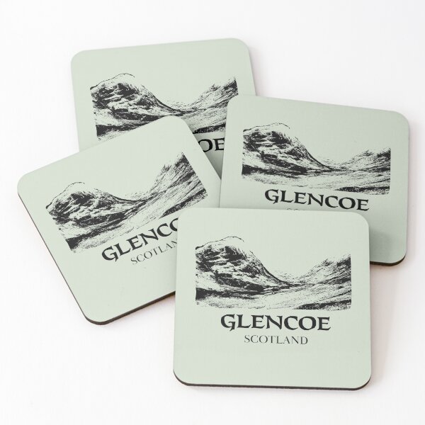 Item preview, Glencoe Scotland Black Line Art designed and sold by ForgotSouvenir.