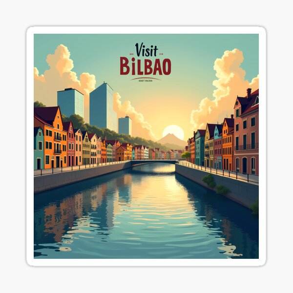 Vista previa del artículo con la obra «Póster de viaje vintage: Visita Bilbao, España», diseñado y vendido por jaksa429.