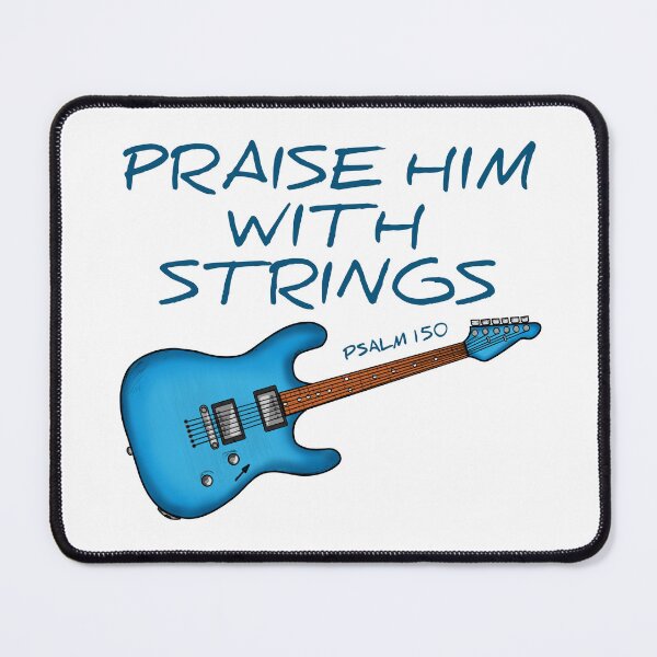 Item preview, Church Guitarist, Praise Him With Strings, Electric Guitar (Blue) designed and sold by doodlerob.