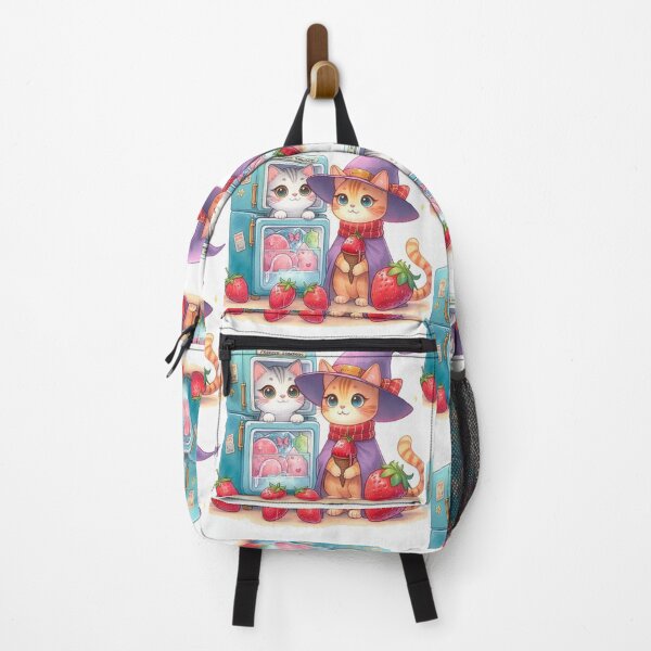 Item preview, Gato con helado de fresa  designed and sold by Bit Canvas.