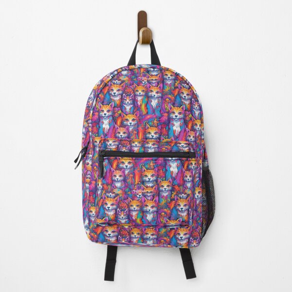 Item preview, Rainbow Fox Pattern Lisa Frank Generated Digital Art designed and sold by thedreamykind.