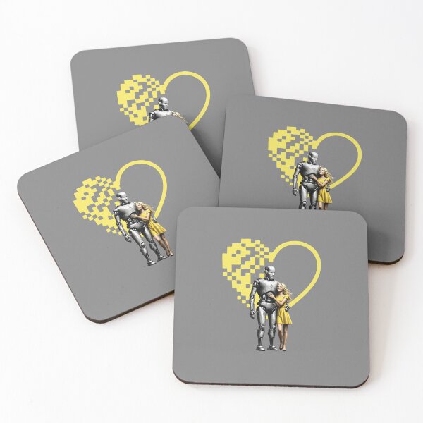Item preview, Woman & Robot Couple Pixel Heart Art designed and sold by KiwiRider.