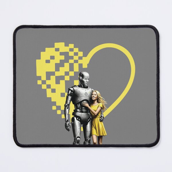 Item preview, Woman & Robot Couple Pixel Heart Art designed and sold by KiwiRider.