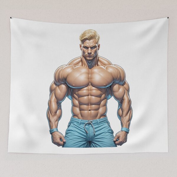Item preview, Ultra Muscular Bodybuilder Sticker – Bold Fitness Art #121 designed and sold by ForeverPrintsOK.