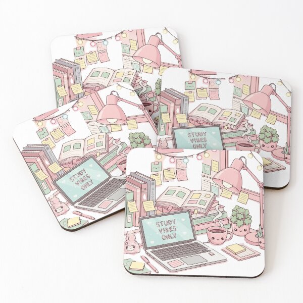 Item preview, Study Vibes Only" Cozy Desk Aesthetic - Pastel Productivity & Kawaii Charm designed and sold by RehanInkDesigns.