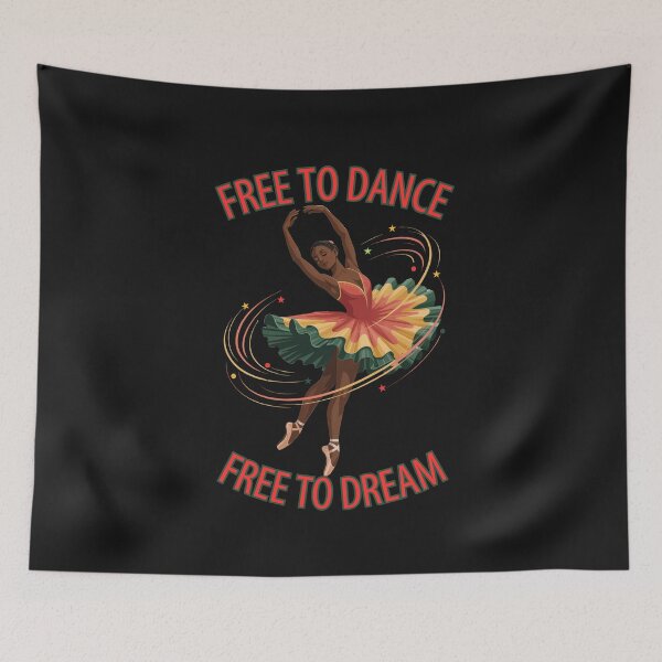 Item preview, Free To Dance. Free To Dream: Juneteenth Black Ballerina Empowerment Art designed and sold by elynne9.