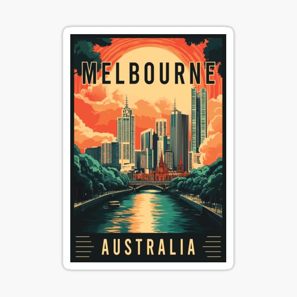 Item preview, Experience Urban and Coastal Cityscape Melbourne in Australia - Travel Art designed and sold by turtlestart.