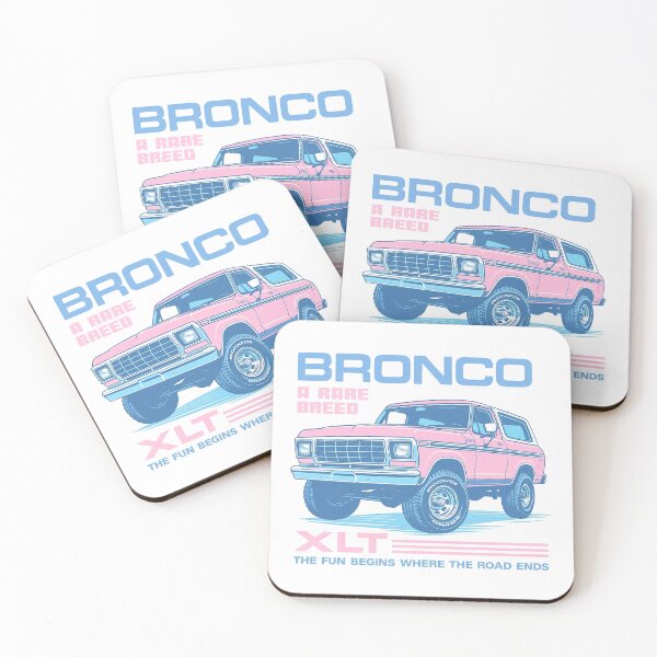 Item preview, 1978 Ford Bronco XLT Retro Off-Road Classic in Pastel Pink and Blue designed and sold by TheArtOfCar.