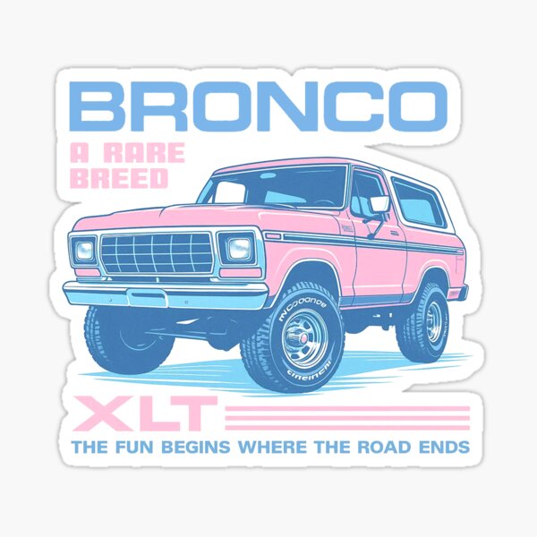 Item preview, 1978 Ford Bronco XLT Retro Off-Road Classic in Pastel Pink and Blue designed and sold by TheArtOfCar.